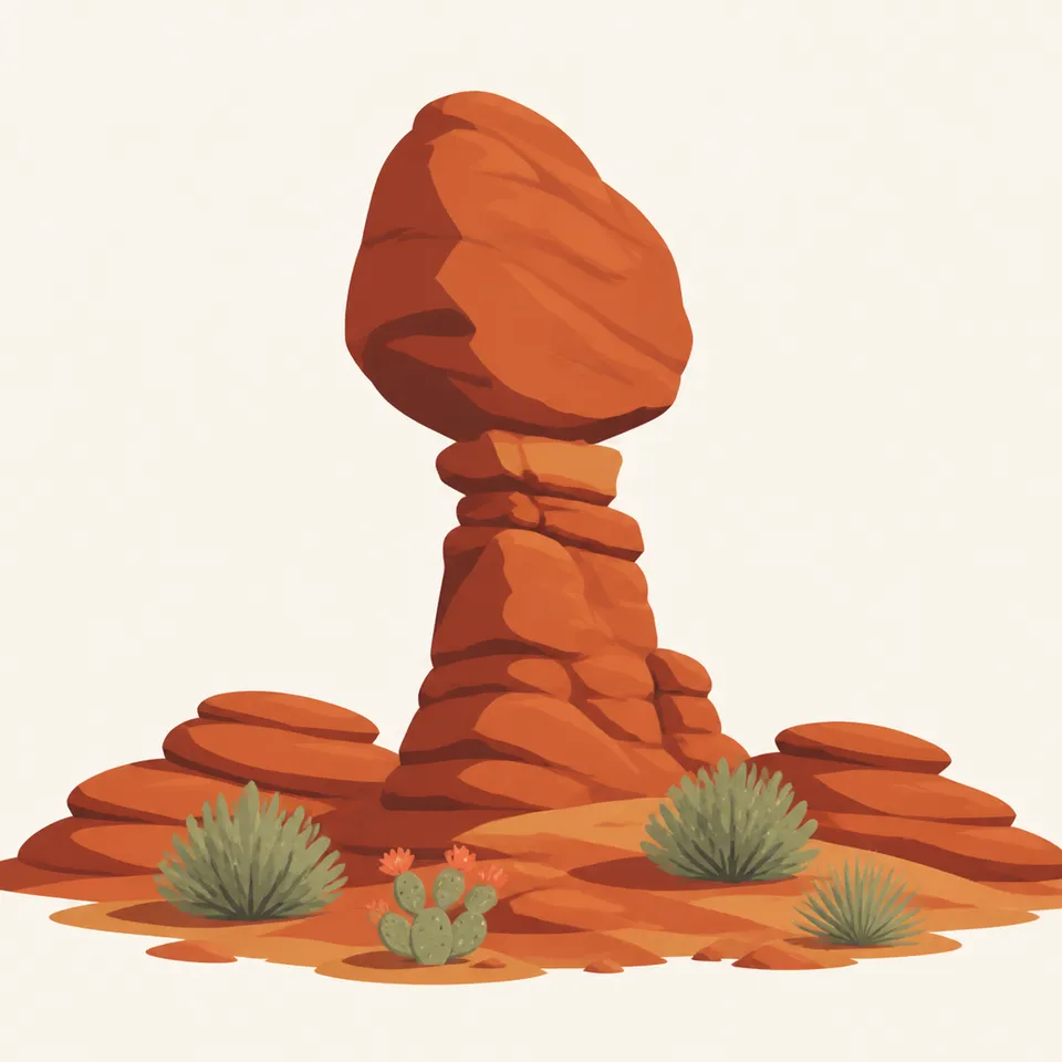 Balanced rock in Arches, the extra mark for the park.