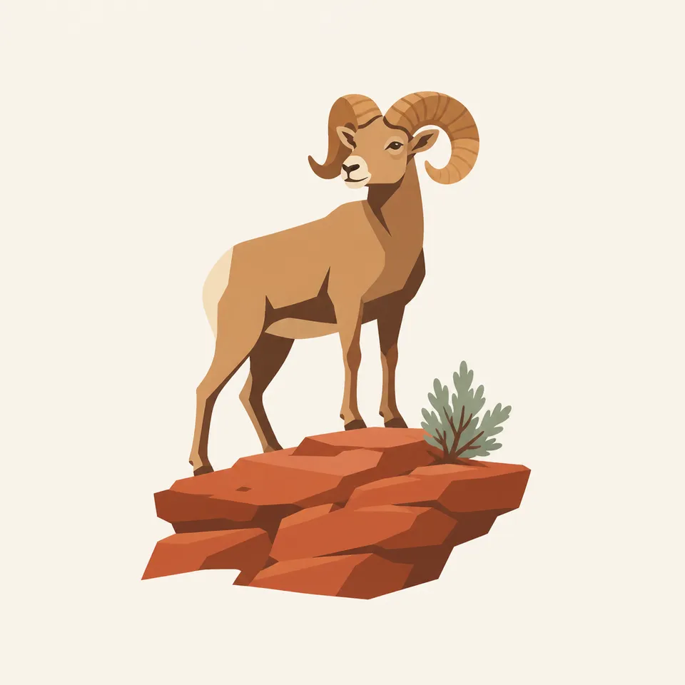 Bighorn sheep on a Canyonlands rim, the extra mark for the park.