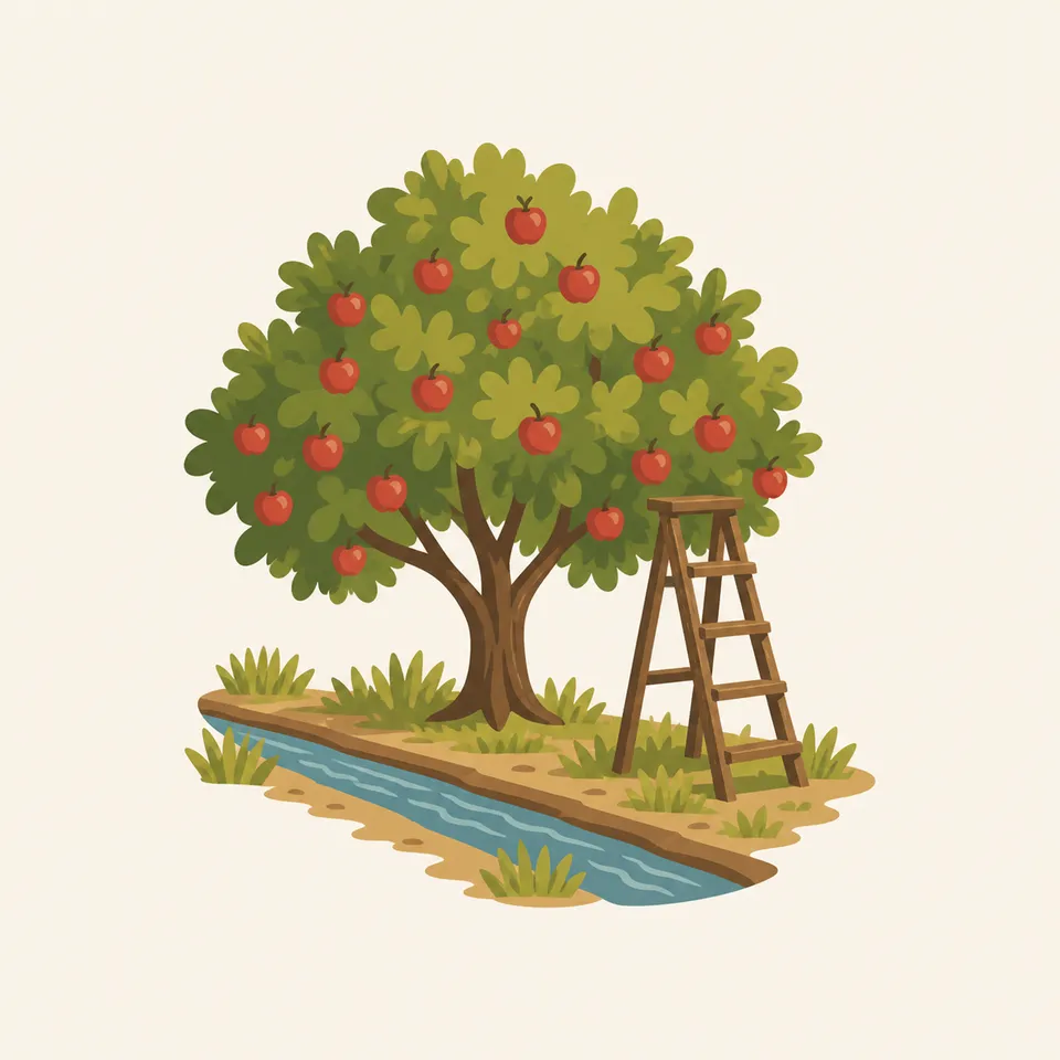The Fruita orchard and cliffs of Capitol Reef, the extra mark for the park.