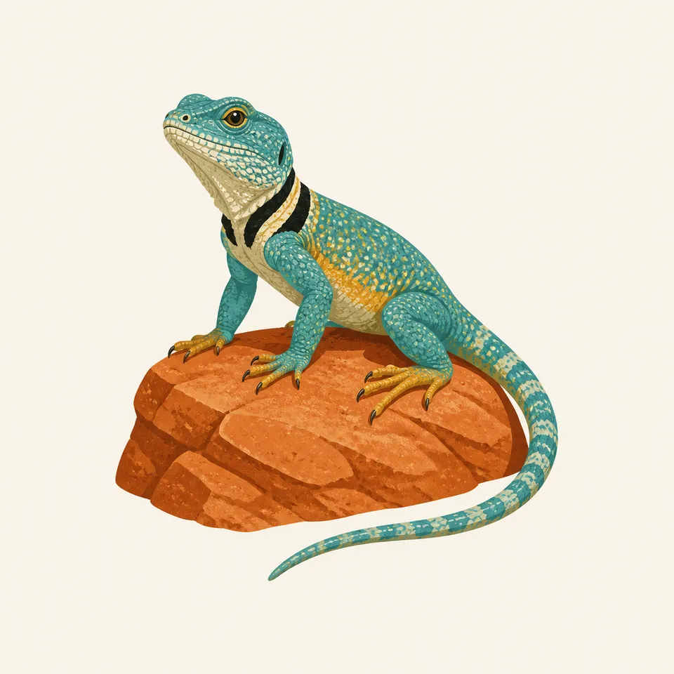 A collared lizard on sandstone, the extra drawing for the park.