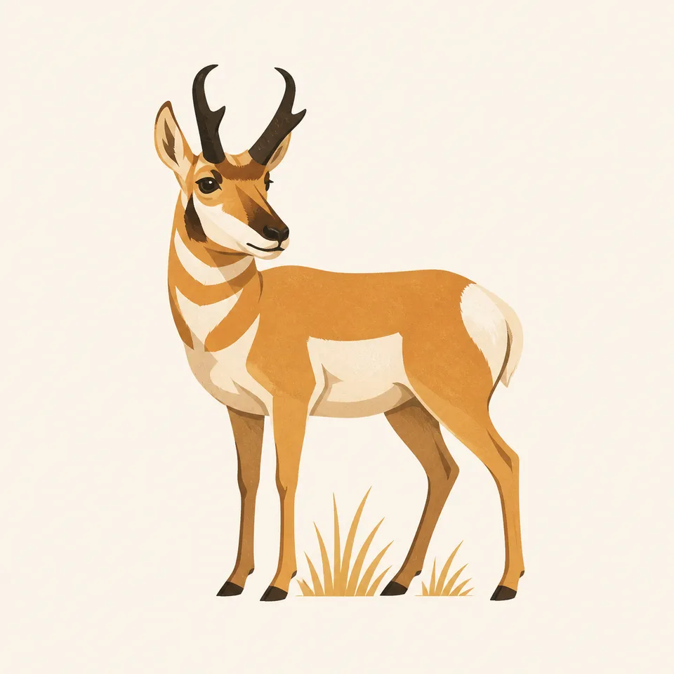 A pronghorn standing in grass, the extra mark for the park.