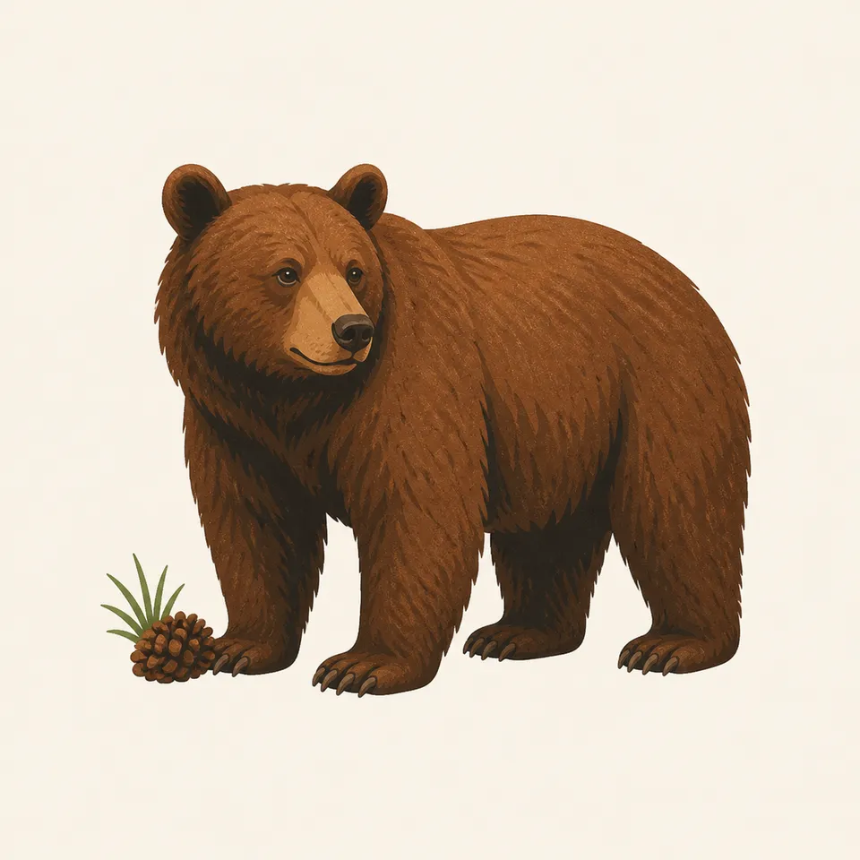 A black bear with a pinecone, the extra drawing for the park.